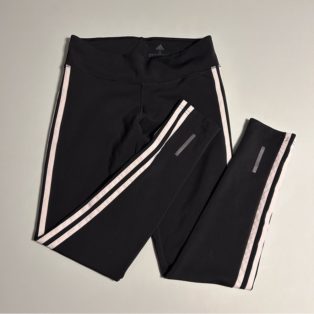 ADIDAS 3 Stripe‎ Tights Leggings Climalite woman’s size small comfy athletic